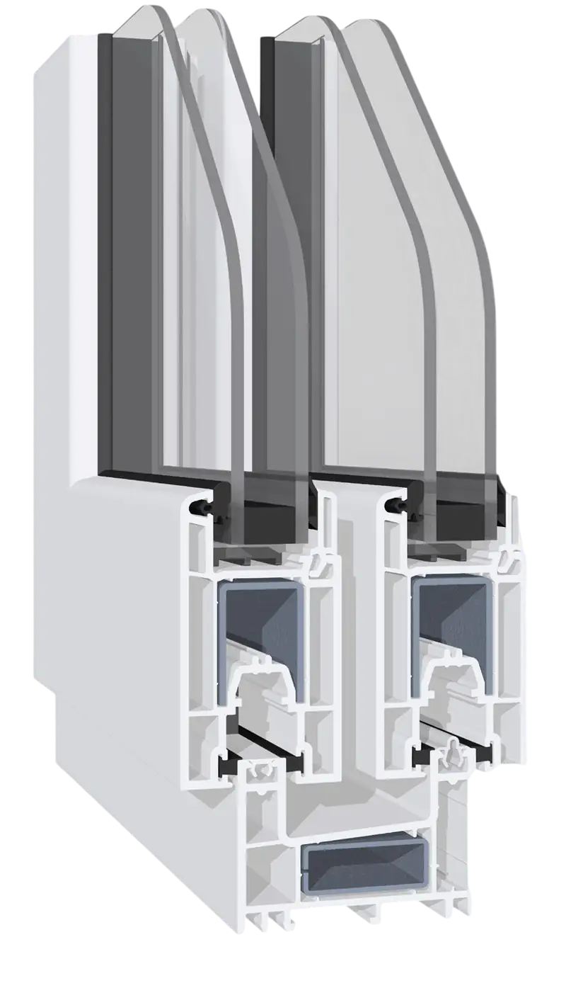 Secțiune profil PVC Salamander EvolutionDrive SF pentru sistem glisant