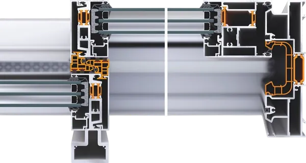 Secțiune tehnică a sistemului culisant Lift & Slide ALUMIL S700